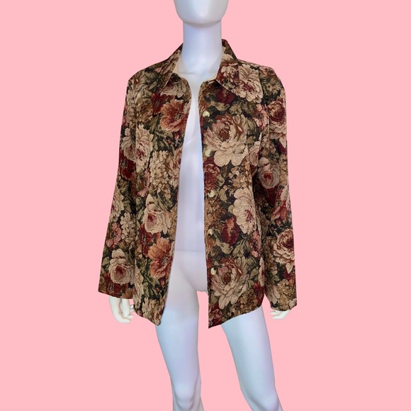 Vintage Jackets & Blazers - Vintage Floral Tapestry Jacket